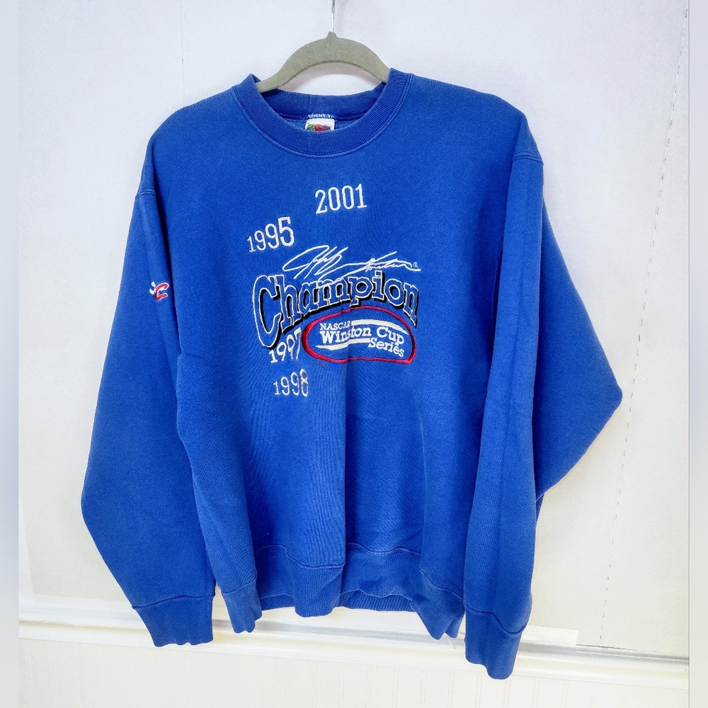 Jeff Gordon #24 NASCAR Sweatshirt Crewneck Mens Sz L Winston Cup Champion 0119
